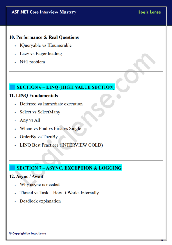 Netcare Interview Questions Script Complete .NET Interview Notes: Zero to hero - Logic Lense